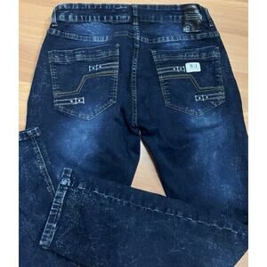 Redemption Mens Premium Acid Wash Stretch Embroidered Pockets Jeans Size 32x30